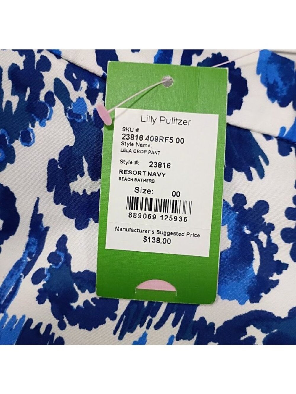 Lilly Pulitzer size 00 Wide Leg Flowy Resortwear Blue Old money Hamptons NWT - Picture 3 of 13